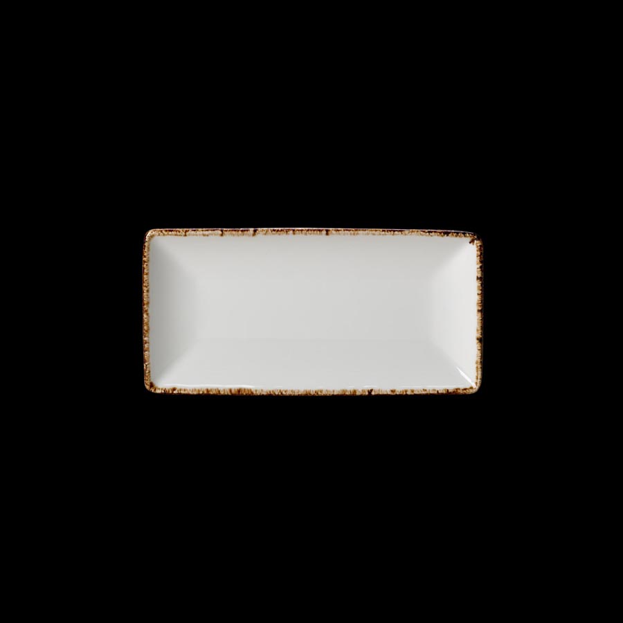 Steelite Brown Dapple Vitrified Porcelain Rectangle Six 20cmx10cm PK 1