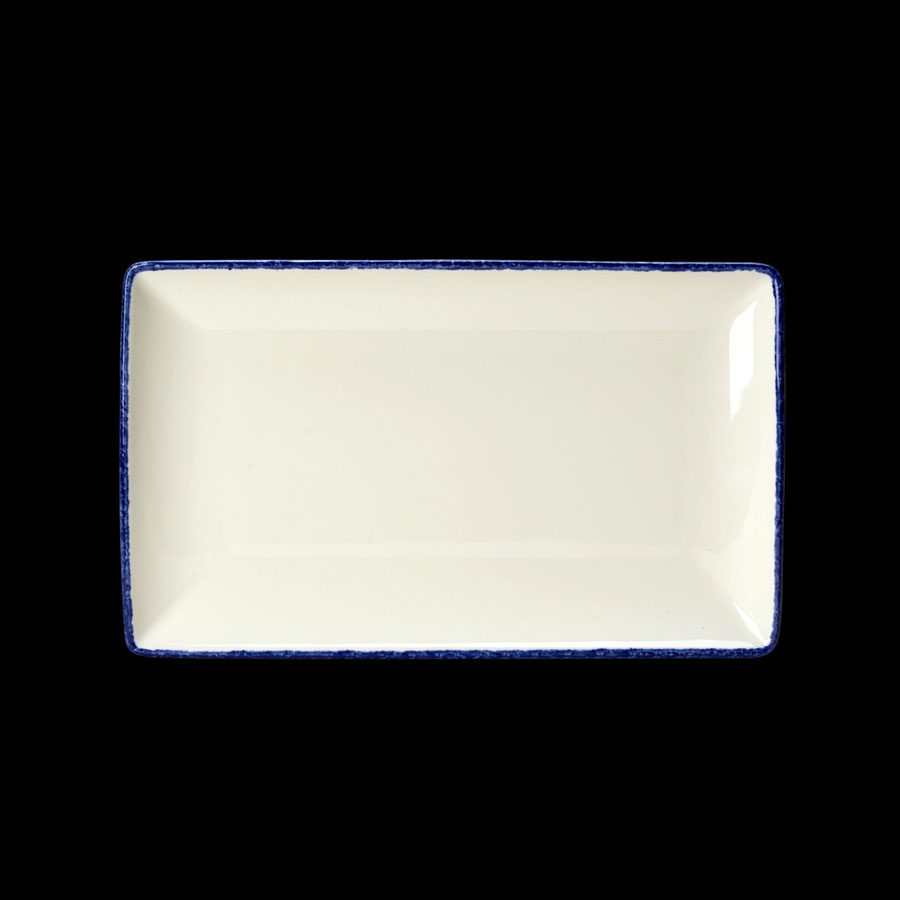 Steelite Blue Dapple Vitrified Porcelain Rectangle One 27cmx16.75cm PK 1