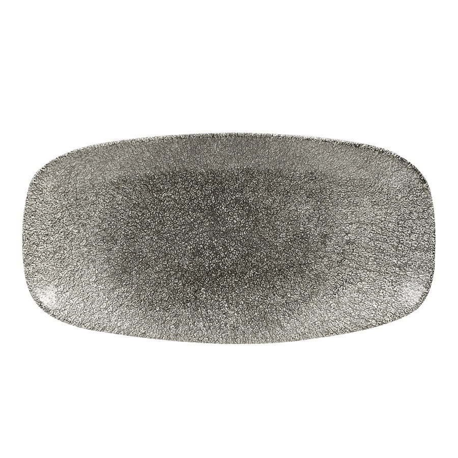 Churchill Studio Prints Raku Vitrified Porcelain Quartz Black Oblong Platter 29.8x15.3cm PK 1