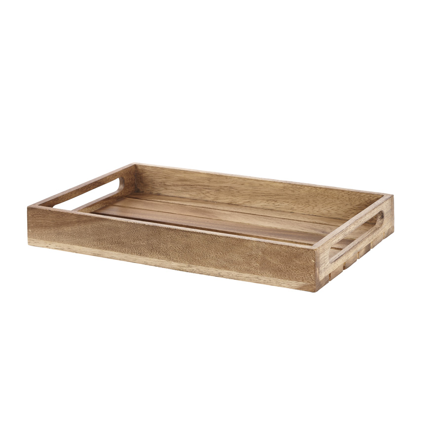 Churchill Buffetscape Brown Acacia Rectangular Small Nesting Riser 39.7x25.8x5cm PK 1