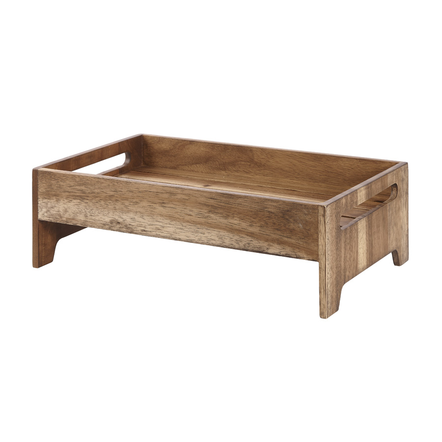 Churchill Buffetscape Brown Acacia Rectangular Medium Nesting Riser 42.1x25.8x13.2cm PK 1