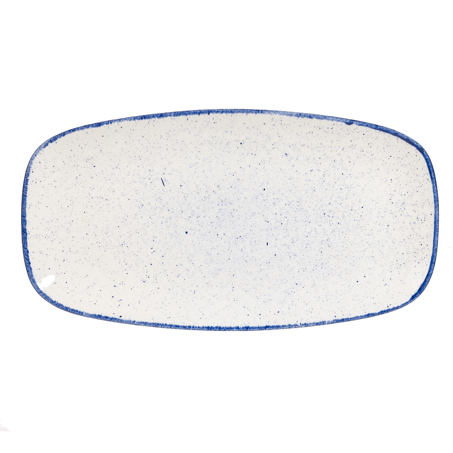 Churchill Stonecast Hints Vitrified Porcelain Indigo Blue Chefs Oblong Platter 35.5x18.9cm PK 1