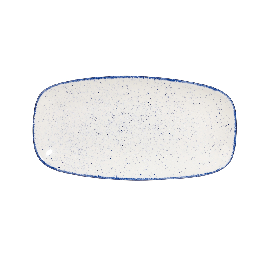 Churchill Stonecast Hints Vitrified Porcelain Indigo Blue Chefs Oblong Platter 29.8x15.3cm PK 1