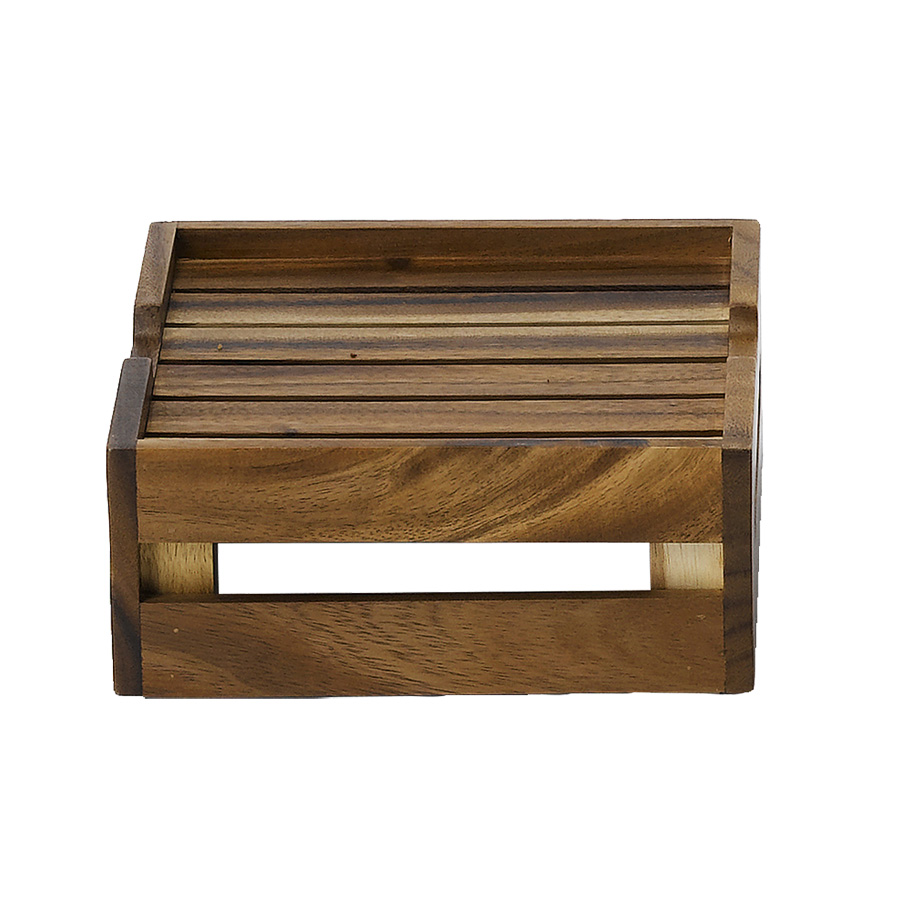 Churchill Buffetscape Rustic Acacia Square Small Stacking Crate Riser 25.8x22.15x9.4cm PK 1