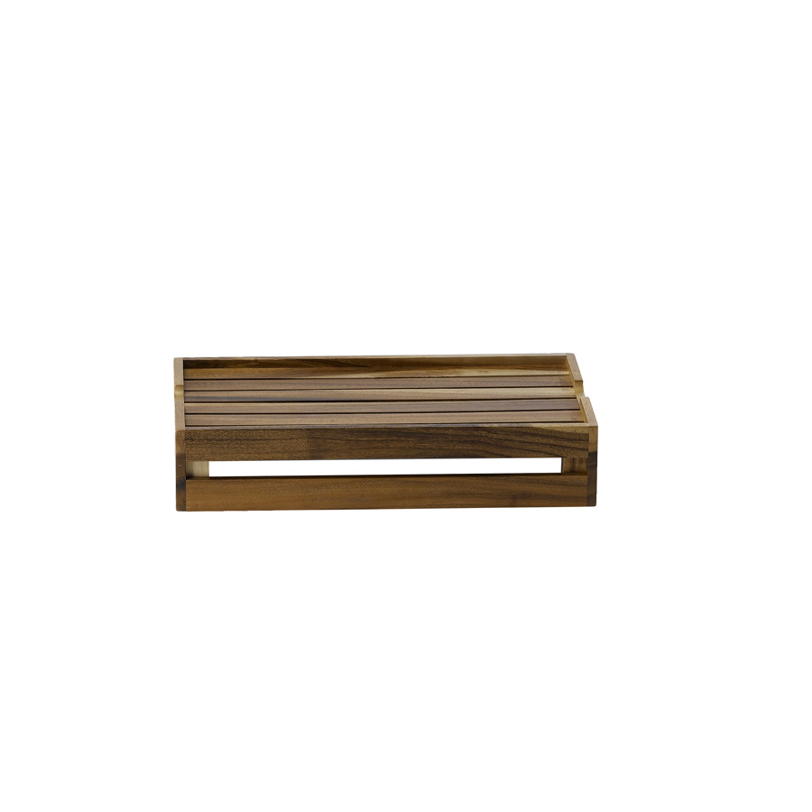 Churchill Buffetscape Rustic Acacia Rectangular Large Stacking Crate Riser 44.5x25.8x9.4cm PK 1