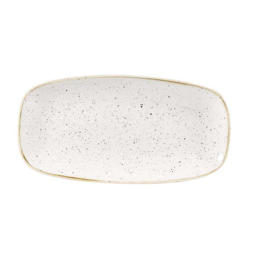 Churchill Stonecast Vitrified Porcelain Barley White Chefs Oblong Platter 29.8x15.3cm PK 1