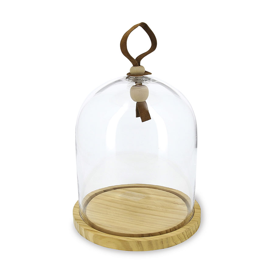 INSPIRED BY REVOL GLASS CLOCHE & WOOD BASE SET PK 1