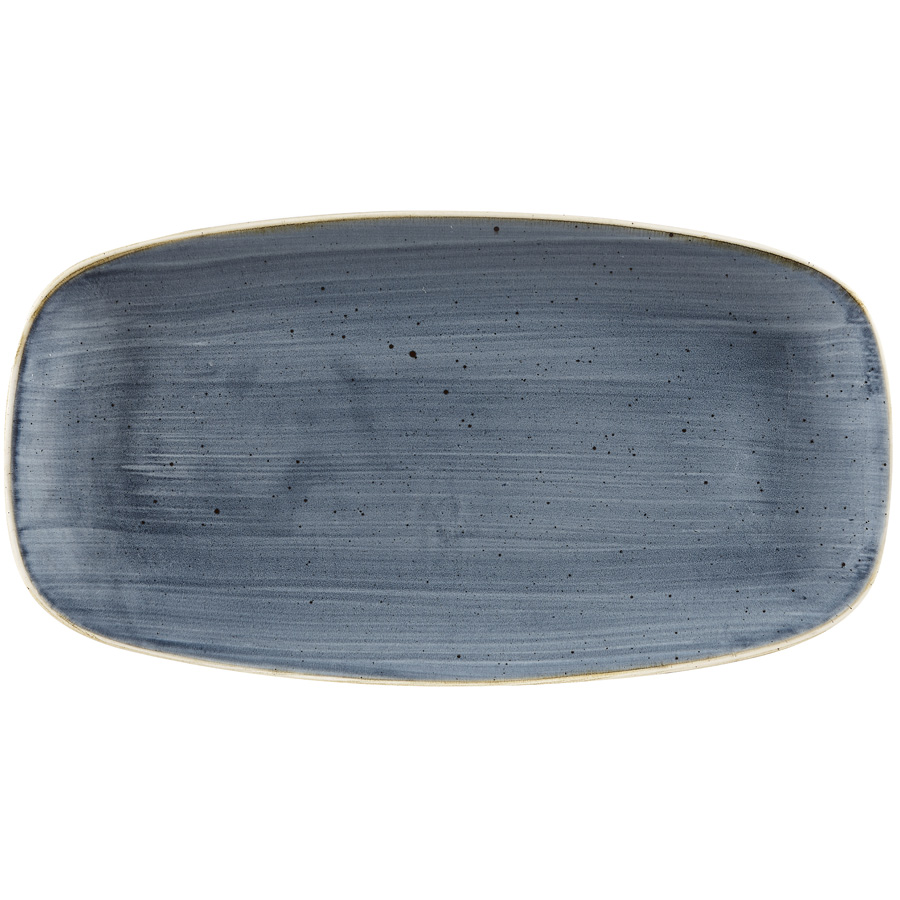 Churchill Stonecast Vitrified Porcelain Blueberry Chefs Oblong Platter 35.5x18.9cm PK 1