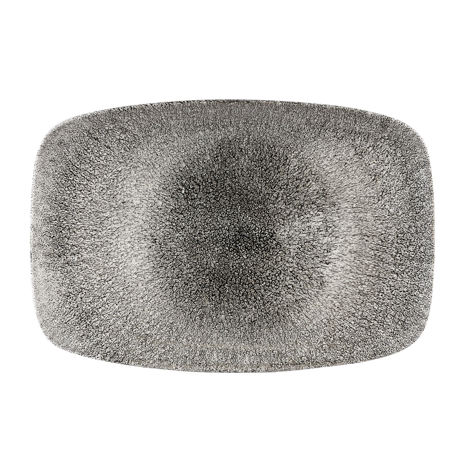 Churchill Studio Prints Raku Vitrified Porcelain Quartz Black Oblong Platter 34.4x23.4cm PK 1