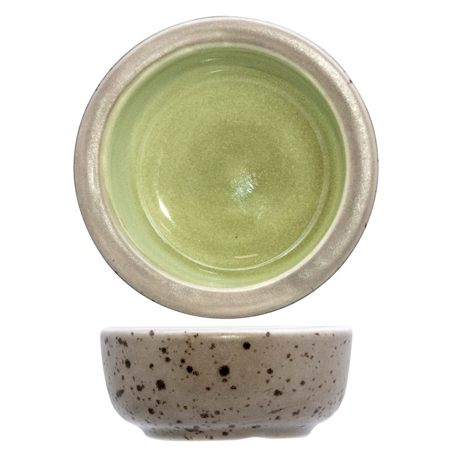 Artisan Elm Vitrified Stoneware Green Round Butter Pat 7cm PK 1