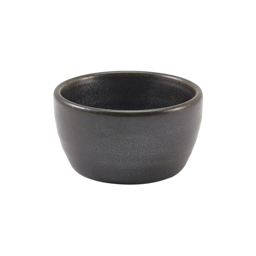 Genware Terra Porcelain Black Round Ramekin 7cl PK 1