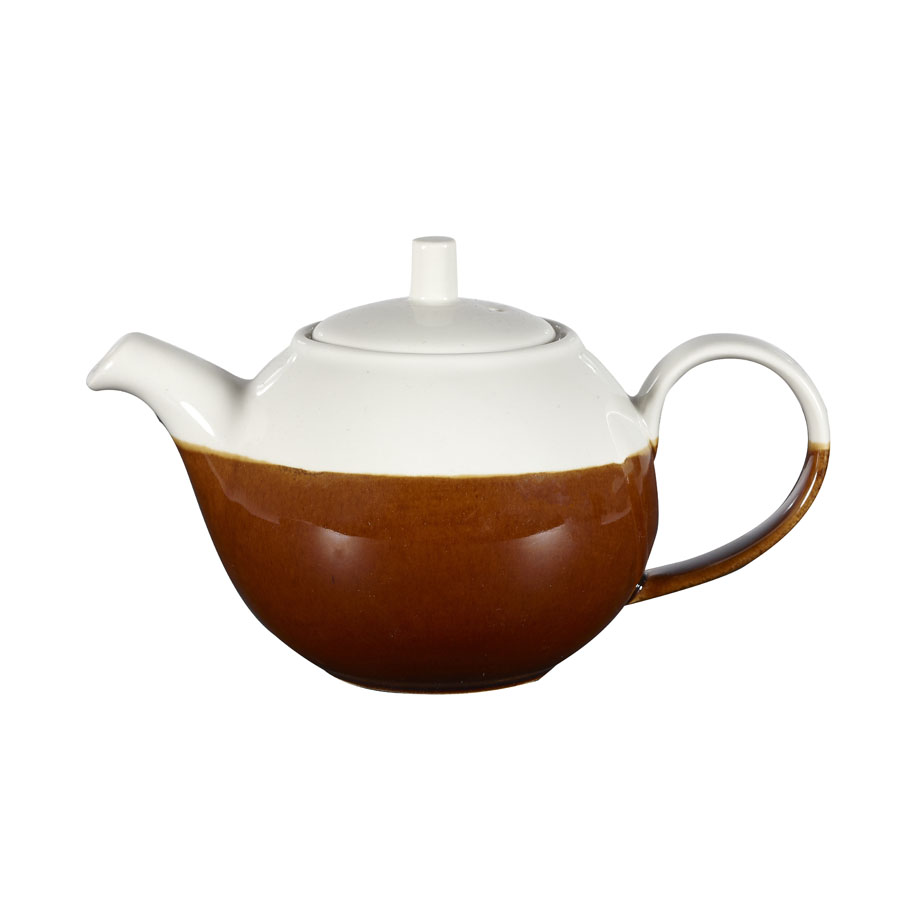 Churchill Monochrome Vitrified Porcelain Cinnamon Brown Beverage Pot 42.6cl 15oz PK 1