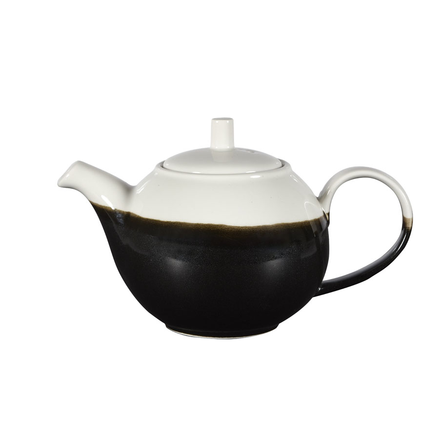 Churchill Monochrome Vitrified Porcelain Onyx Black Beverage Pot 42.6cl 15oz PK 1
