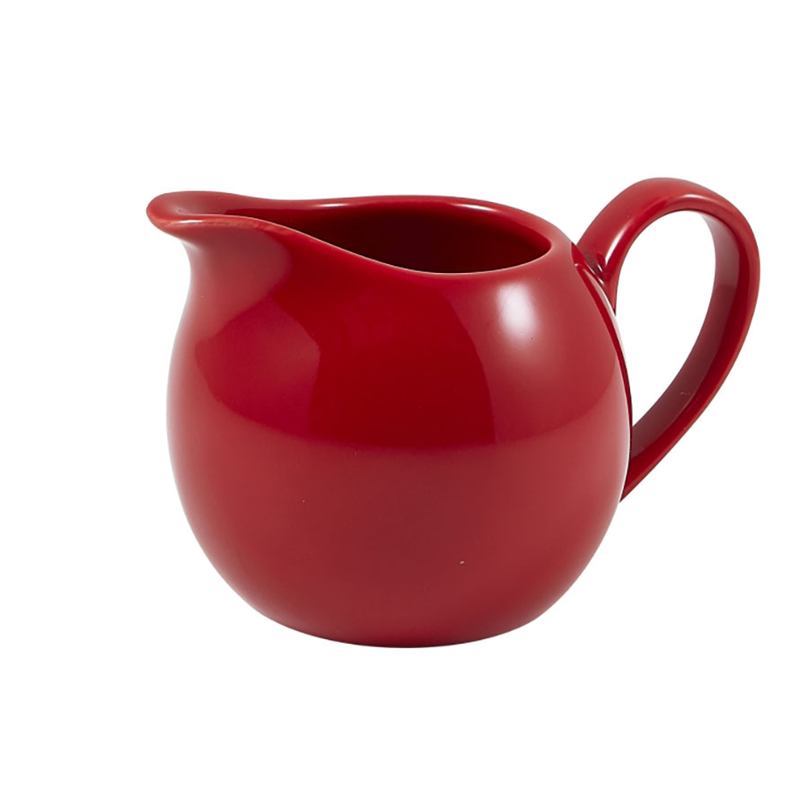 Genware Coloured Beverage Porcelain Red Jug 14cl 5oz PK 1