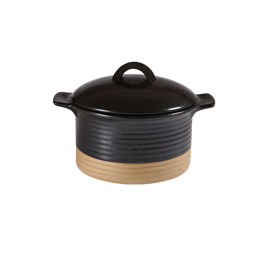 Churchill Art De Cuisine Igneous Stoneware Black Cocotte And Lid 15.9x7cm 53cl 18.6oz PK 1
