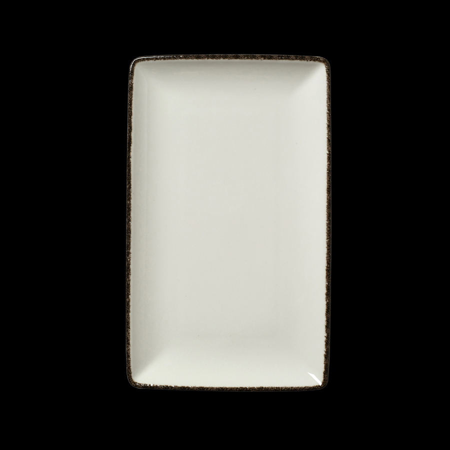 Steelite Charcoal Dapple Vitrifird Porcelain Rectangle One 27x16.75cm PK 1