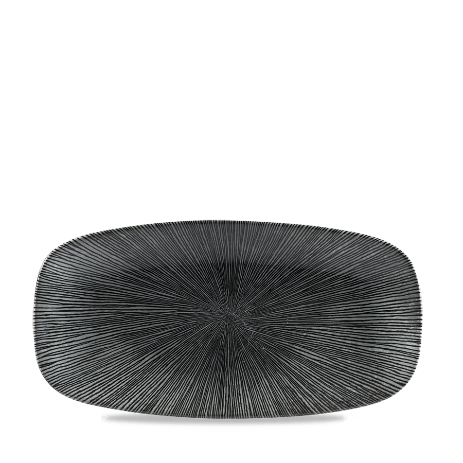 Churchill Studio Prints Agano Vitrified Porcelain Black Oblong Platter 29.8x15.3cm PK 1