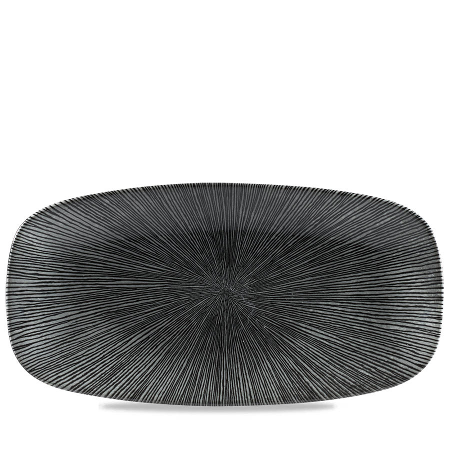 Churchill Studio Prints Agano Vitrified Porcelain Black Oblong Platter 29.8x15.3cm PK 1