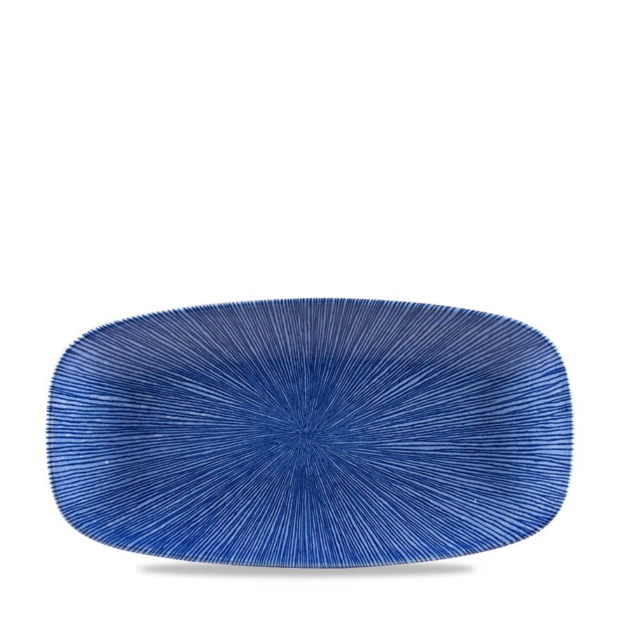 Churchill Studio Prints Agano Vitrified Porcelain Blue Oblong Platter 29.8x15.3cm PK 1