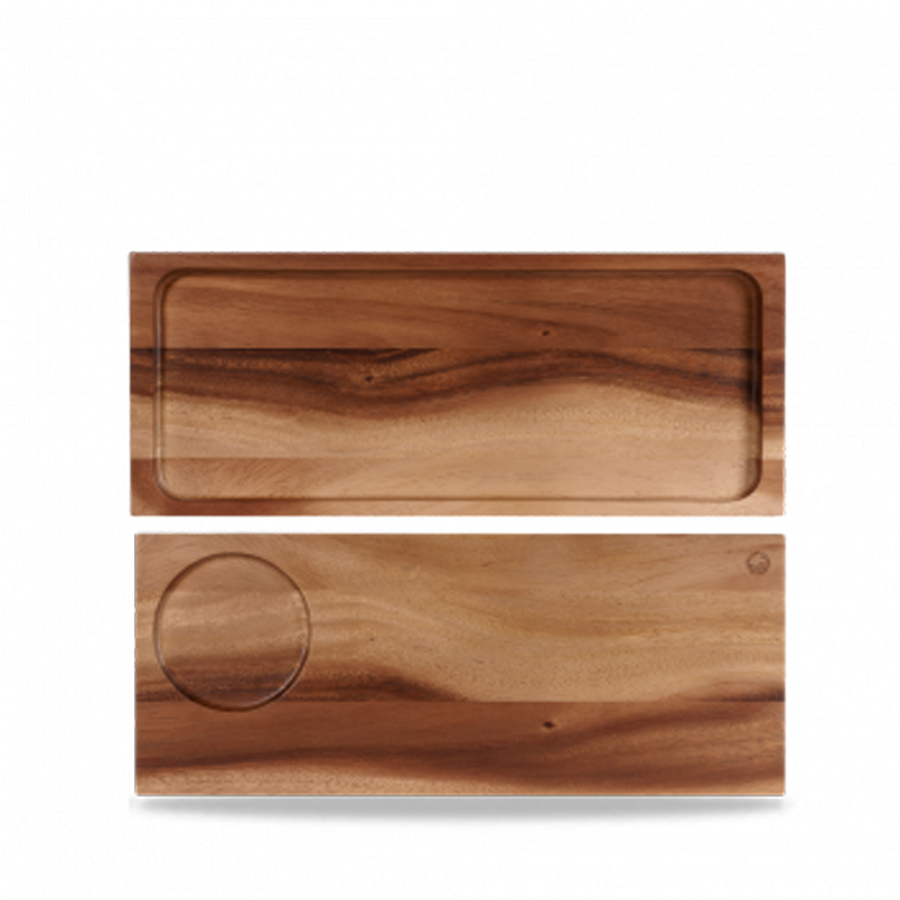 Churchill Art De Cuisine Rustic Acacia Wood Rectangular Large Serving Board 41x16.5cm PK 1