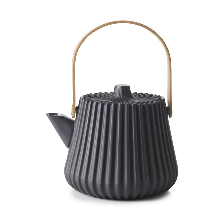 Revol Pekoe Ceramic Dark Metal Teapot With Infuser Basket 12.5x12cm 55cl PK 1