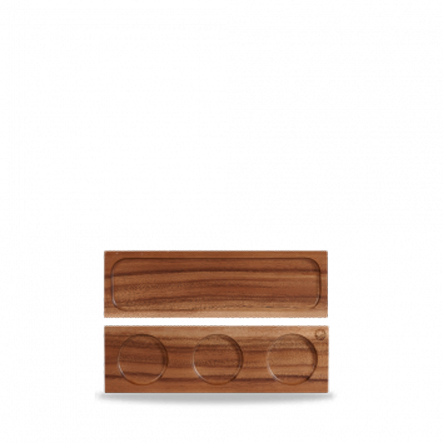 Churchill Art De Cuisine Rustic Acacia Wood Rectangular Small Serving Board 30x9cm PK 1