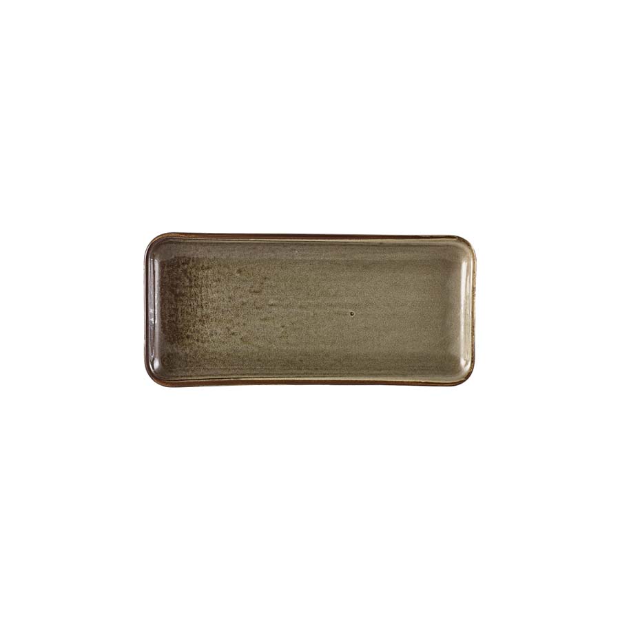 Genware Terra Porcelain Smoke Grey Narrow Rectangular Platter 27x12.5cm PK 1