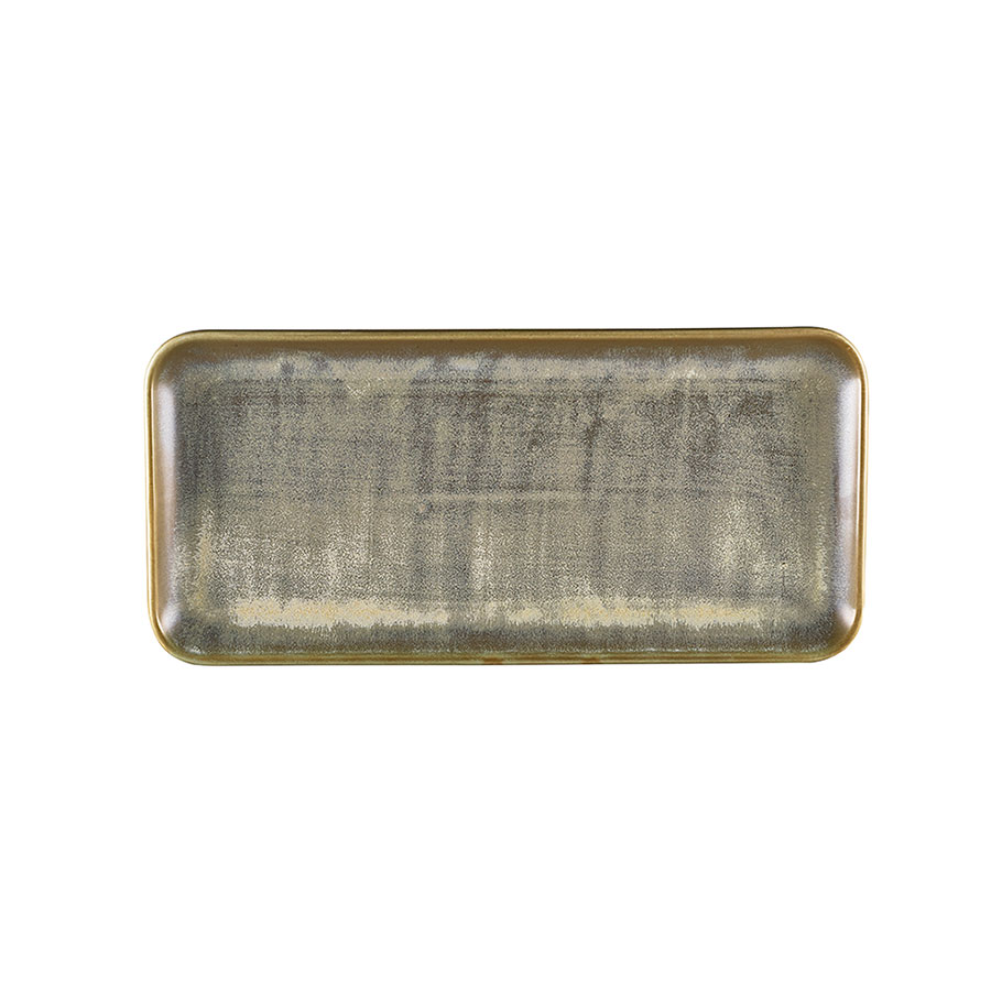 Genware Terra Porcelain Matte Grey Narrow Rectangular Platter 27x12.5cm PK 1