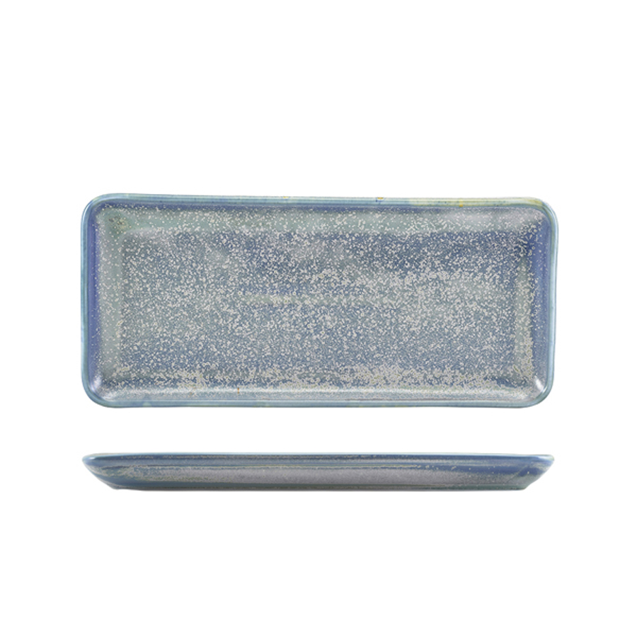 Genware Terra Vitrified Porcelain Seafoam Narrow Rectangular Platter 30x14cm PK 1