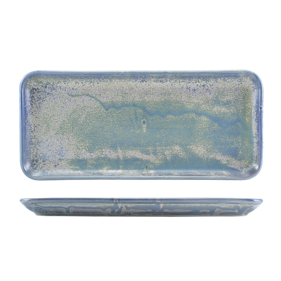 Genware Terra Vitrified Porcelain Seafoam Narrow Rectangular Platter 36x16.5cm PK 1