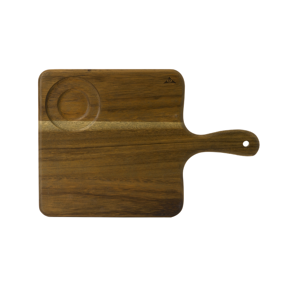 DUDSON ACACIA WOOD SQUARE HANDLED BOARD 38X35.5CM PK 4