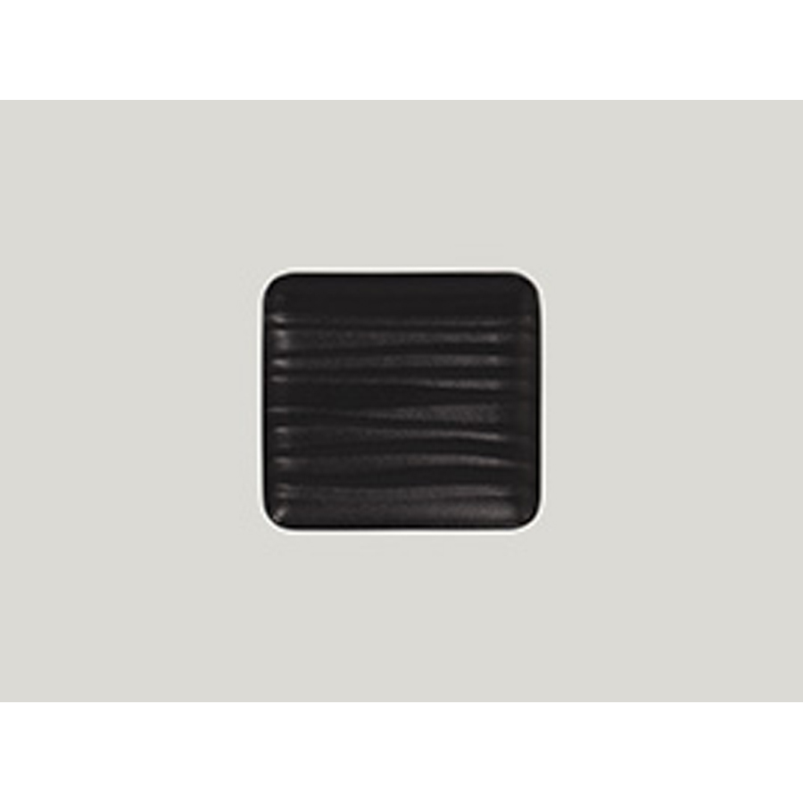 Rak Shared Vitrified Porcelain Black Embossed Rectangular Platter 17.5x16cm PK 1
