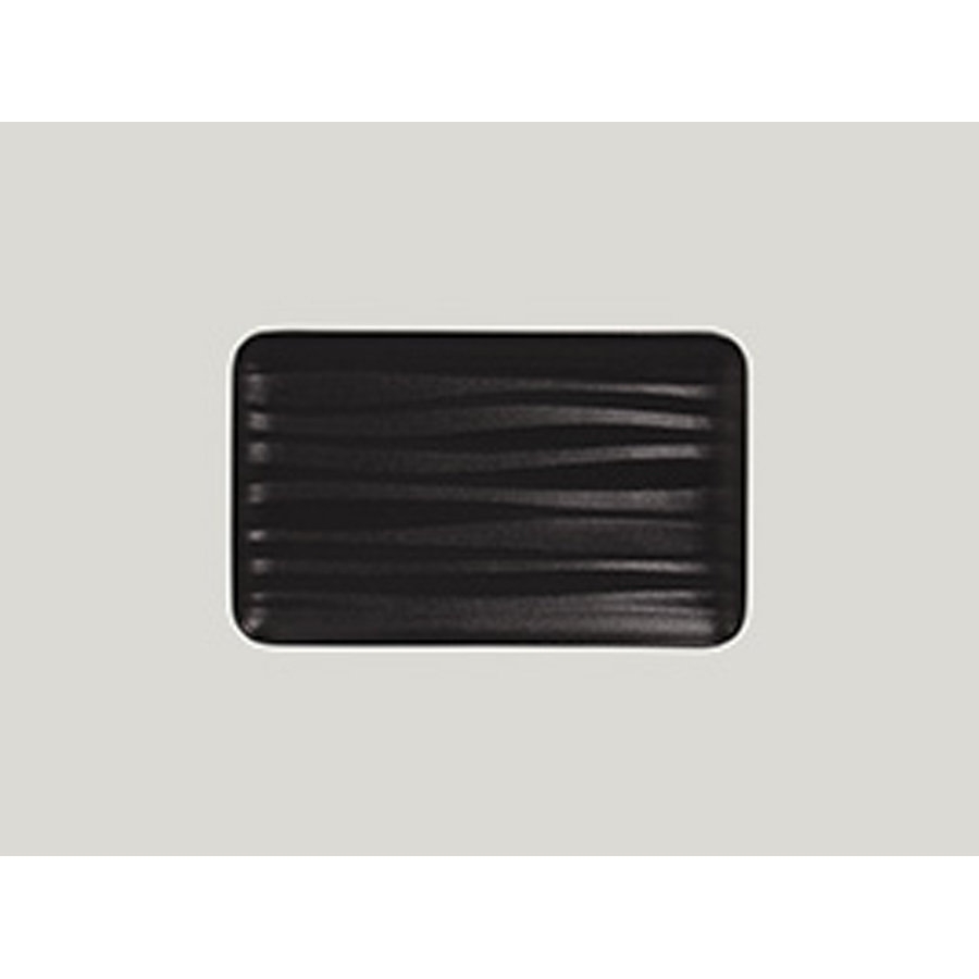 Rak Shared Vitrified Porcelain Black Embossed Rectangular Platter 26.5x16cm PK 1