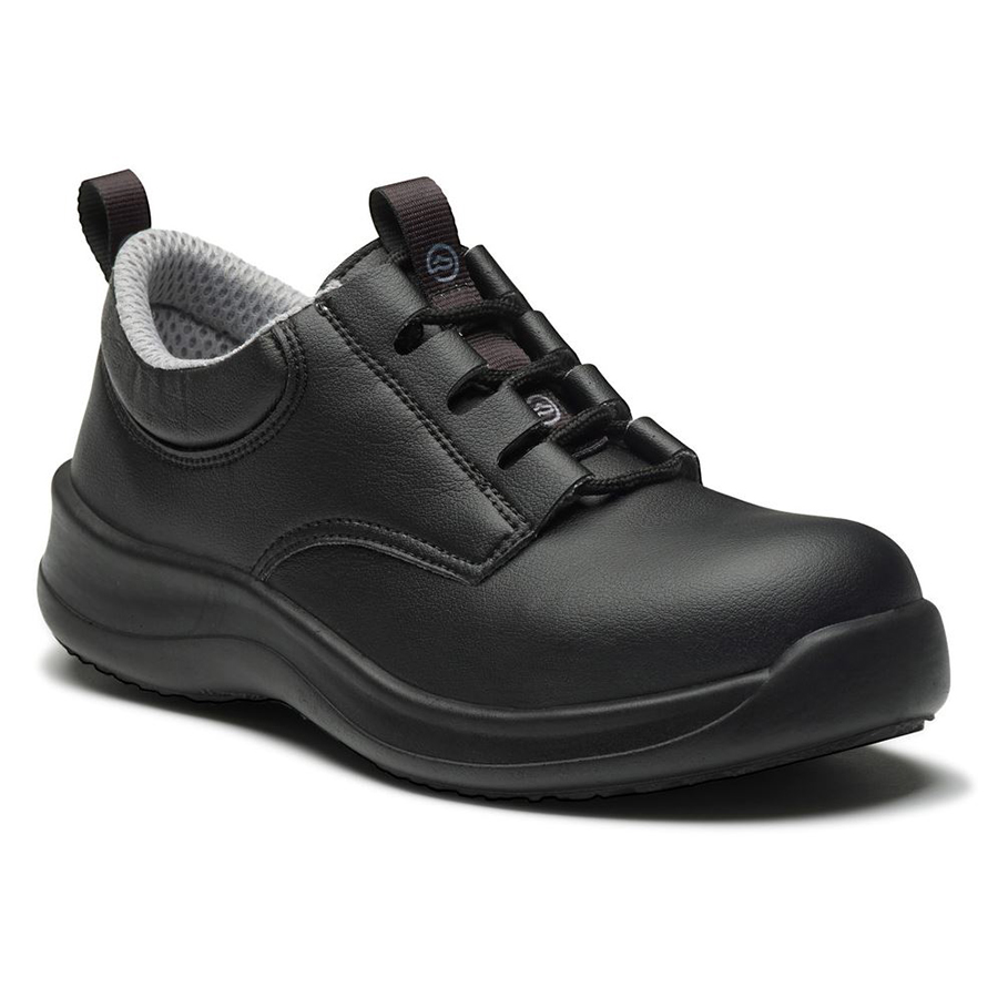 WearerTech Defend Black Microfibre Unisex Lace Up Safety Shoe UK-Size-3 PK 1