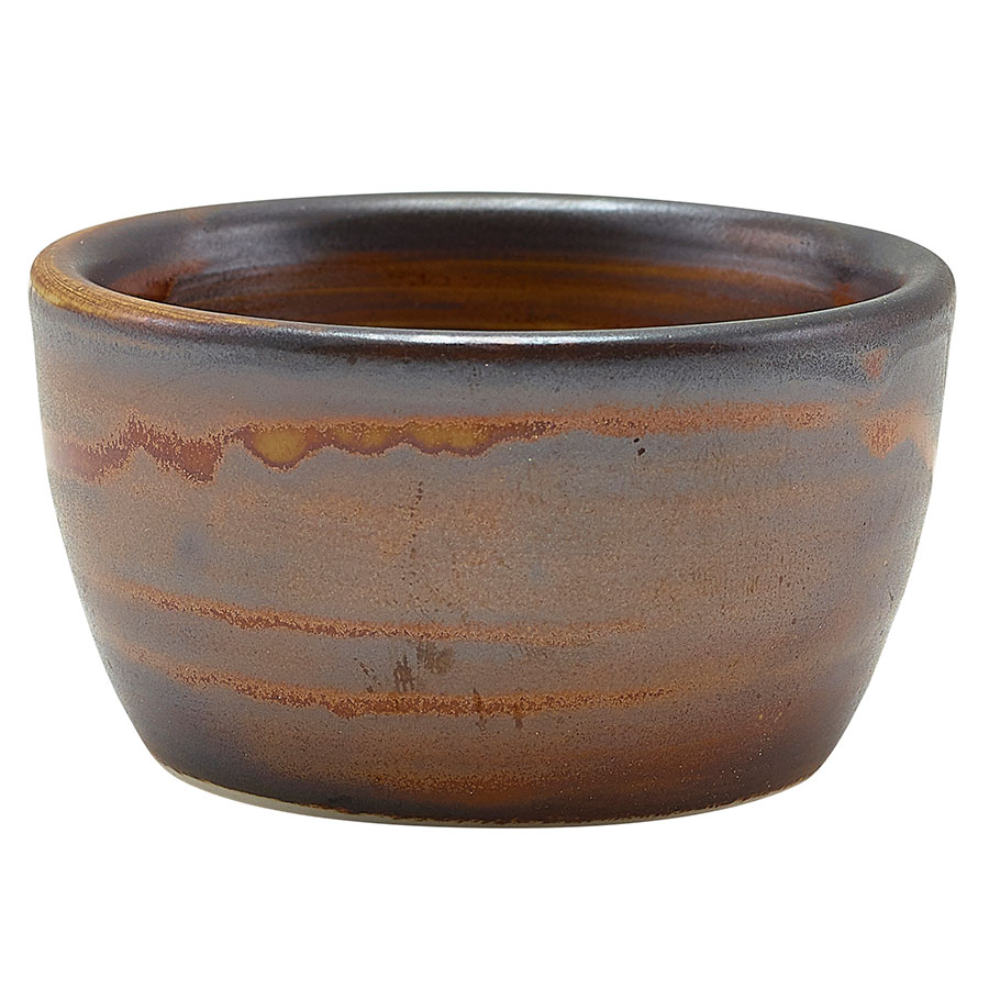 Genware Terra Porcelain Rustic Copper Round Ramekin 6.2x3.5cm 45ml 1.5oz PK 1