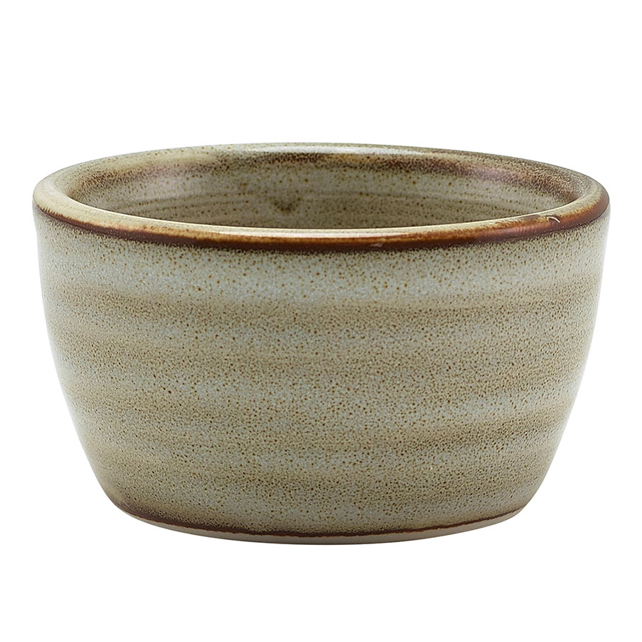 Genware Terra Porcelain Smoke Grey Round Ramekin 6.2x3.5cm 45ml 1.5oz PK 1