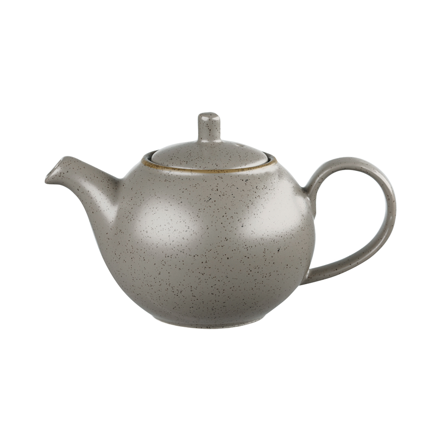 Churchill Stonecast Vitrified Porcelain Peppercorn Grey Beverage Pot 30oz PK 1