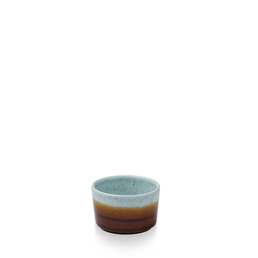 Churchill Nourish Vitrified Porcelain Siena Duck Egg Round Linear Dip Pot 7.5x5cm 11cl 3.9oz PK 1