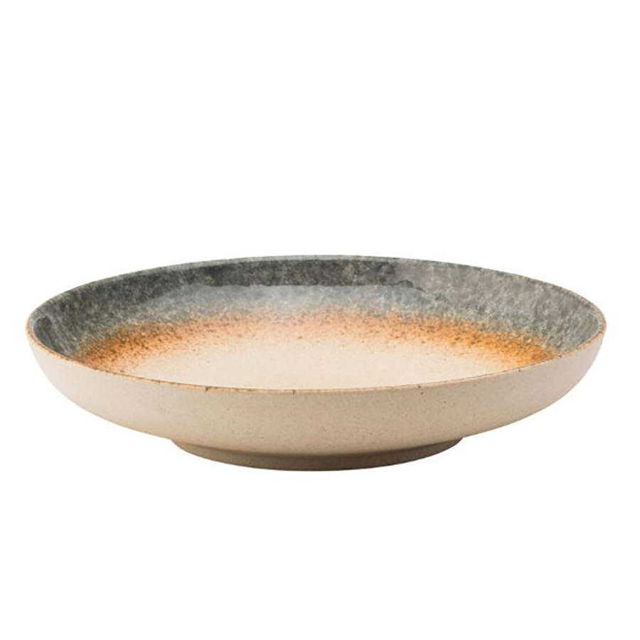 UTOPIA SALTBURN GREEN/BROWN ROUND BOWL 22CM 8IN PK 6