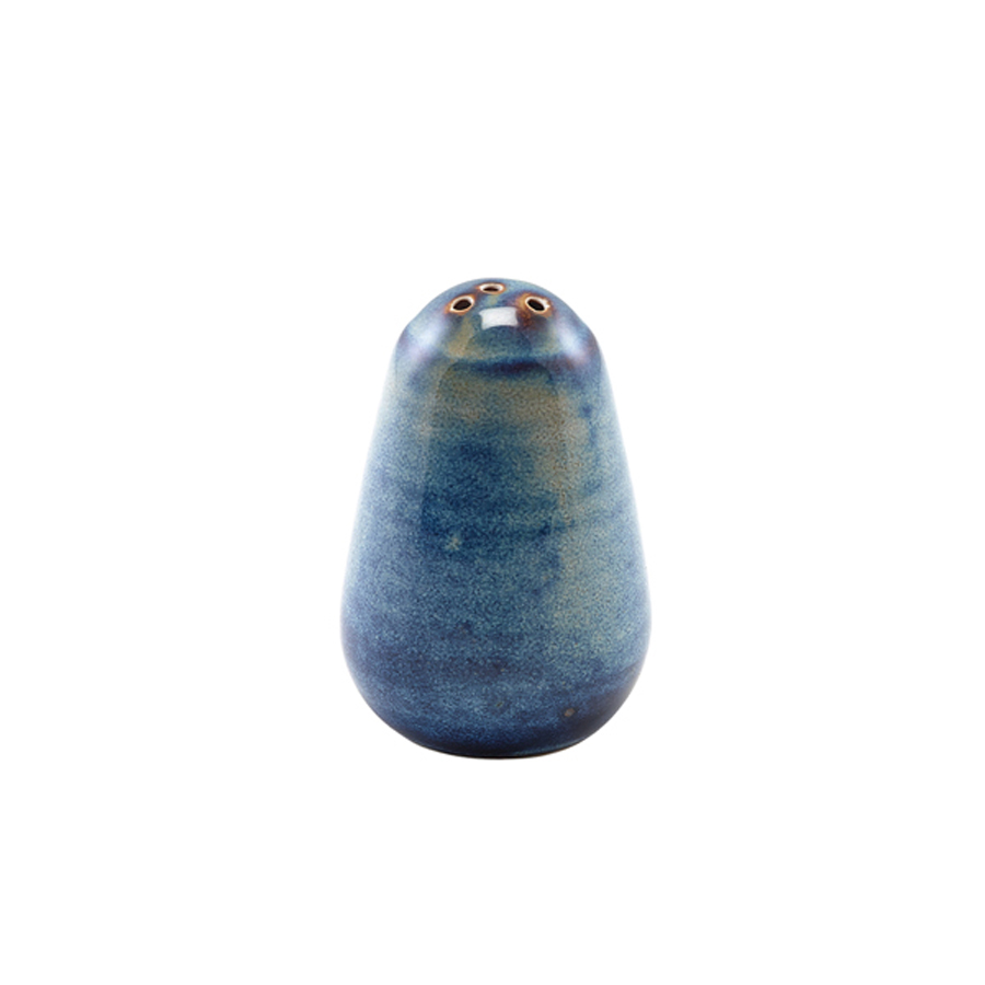 Genware Terra Vitrified Porcelain Aqua Blue Pepper Shaker 7.6cm PK 1