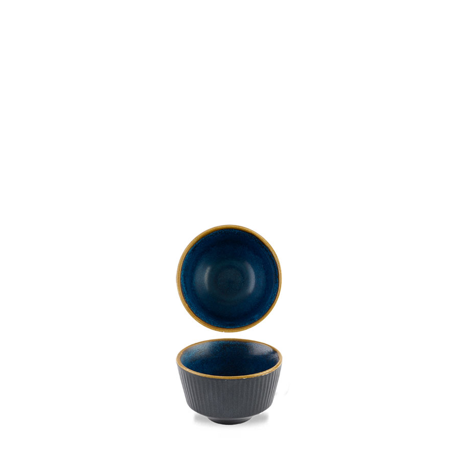 Churchill Nourish Vitrified Porcelain Tokyo Blue Round Kochi Dip Pot 8cm 11cl 3.9oz PK 1