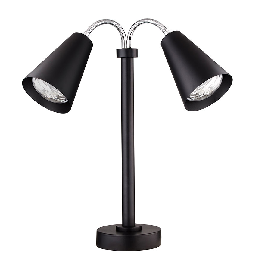 CREATIONS MODERN BLACK STAINLESS STEEL DOUBLE HEAT LAMP