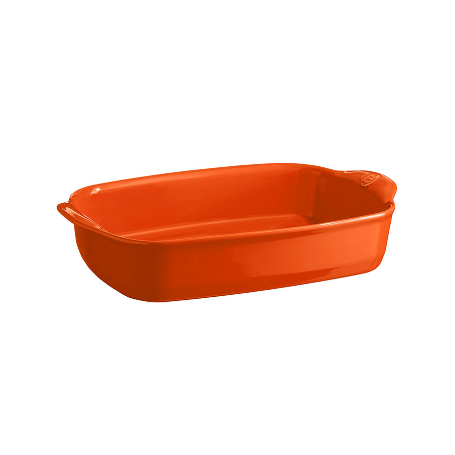 EMILE HENRY CERAMIC ORANGE RECTANGULAR BAKING DISH 36.5 X 23.5CM PK 3