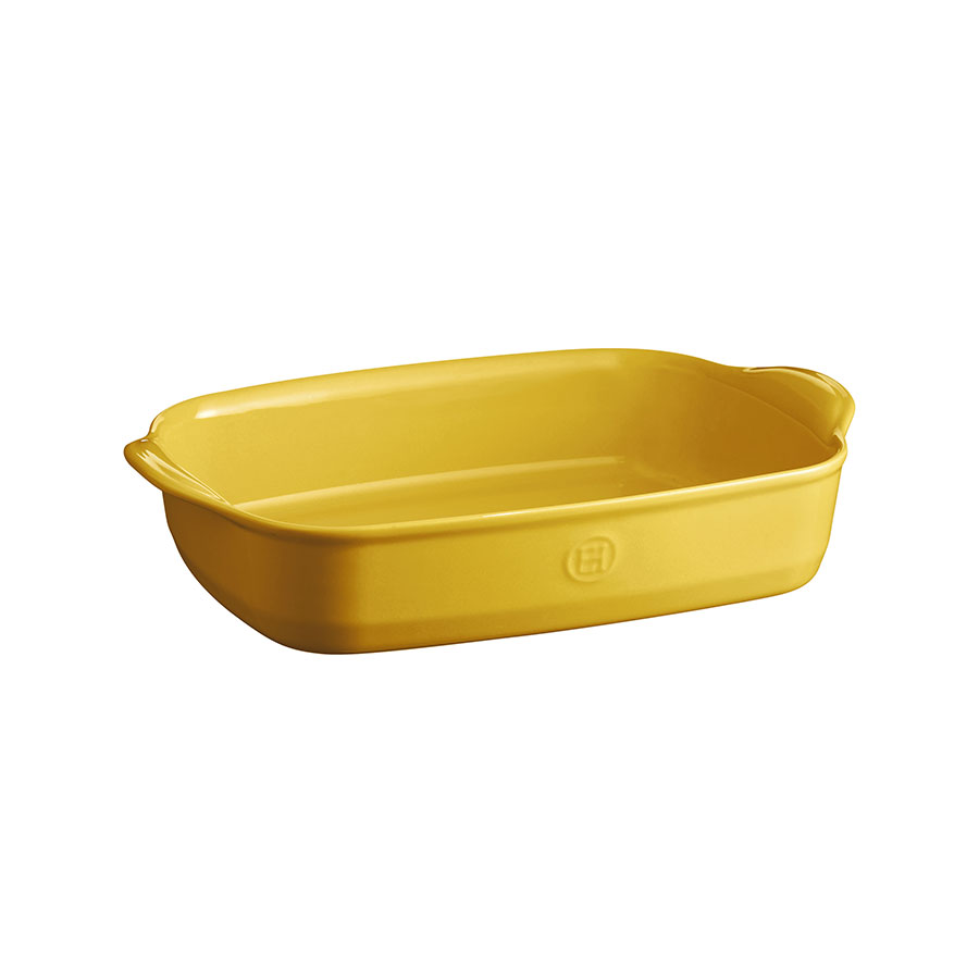 EMILE HENRY CERAMIC YELLOW RECTANGULAR BAKING DISH 36.5 X 23.5CM PK 3