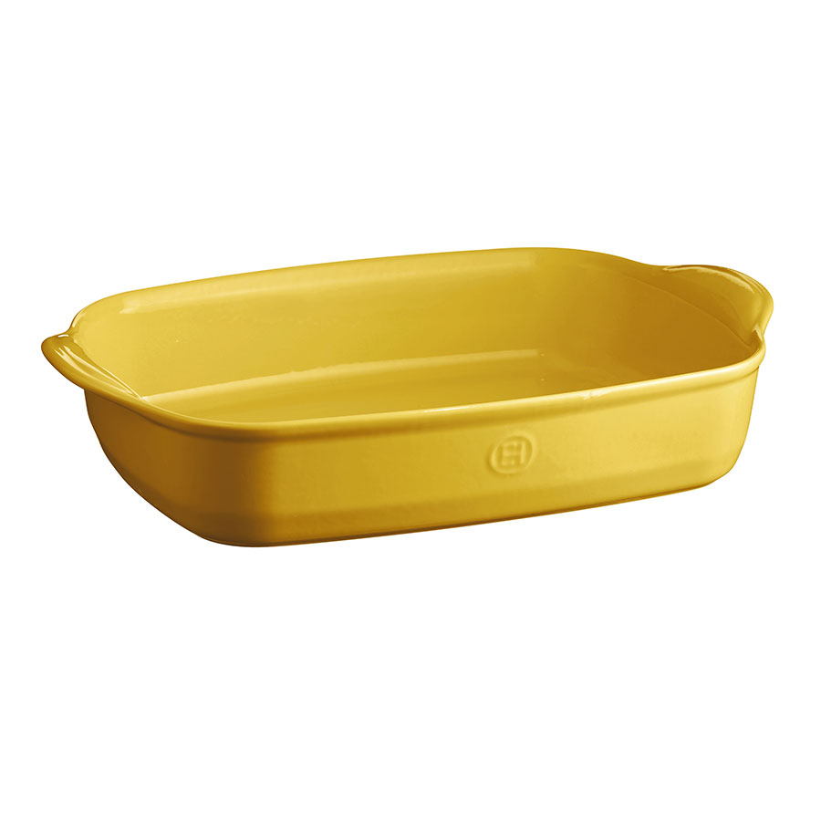 EMILE HENRY CERAMIC YELLOW RECTANGULAR BAKING DISH 42.5X28CM PROVENCE PK 2