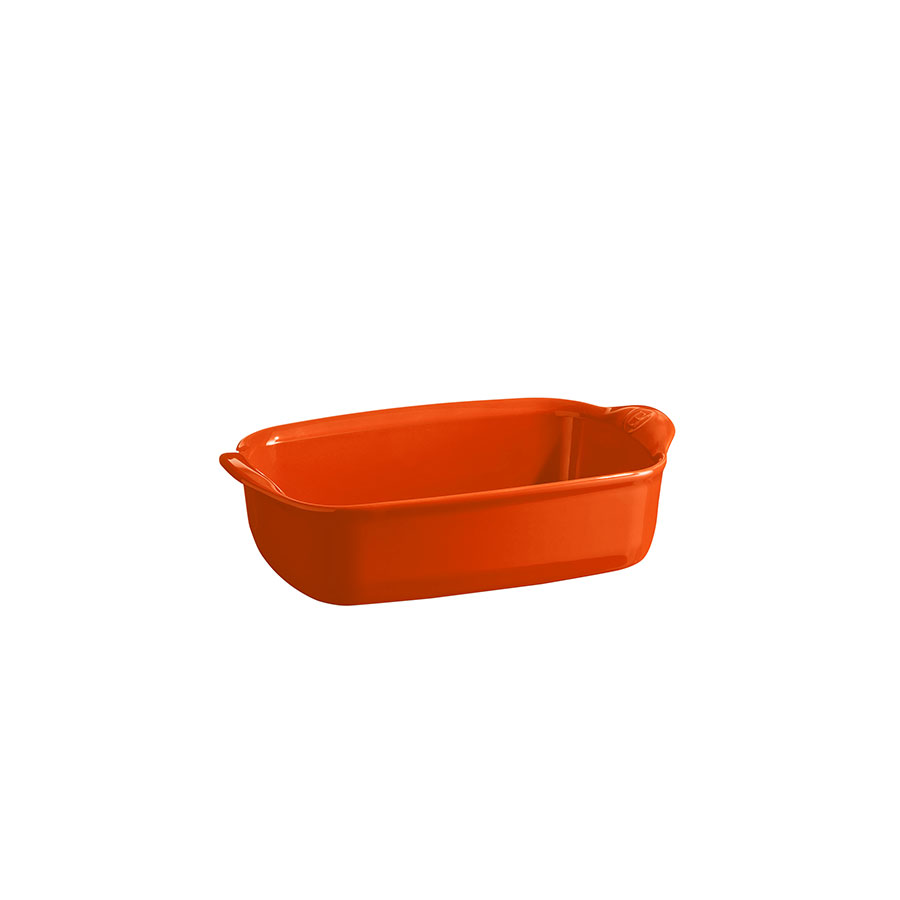 EMILE HENRY CERAMIC ORANGE RECTANGULAR BAKING DISH 22 X 14.5CM PK 3