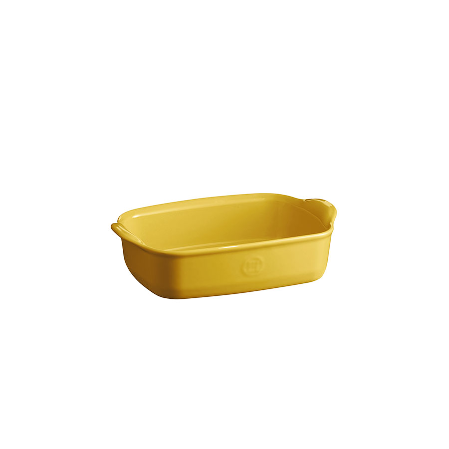 EMILE HENRY CERAMIC YELLOW RECTANGULAR BAKING DISH 22 X 14.5CM PK 3