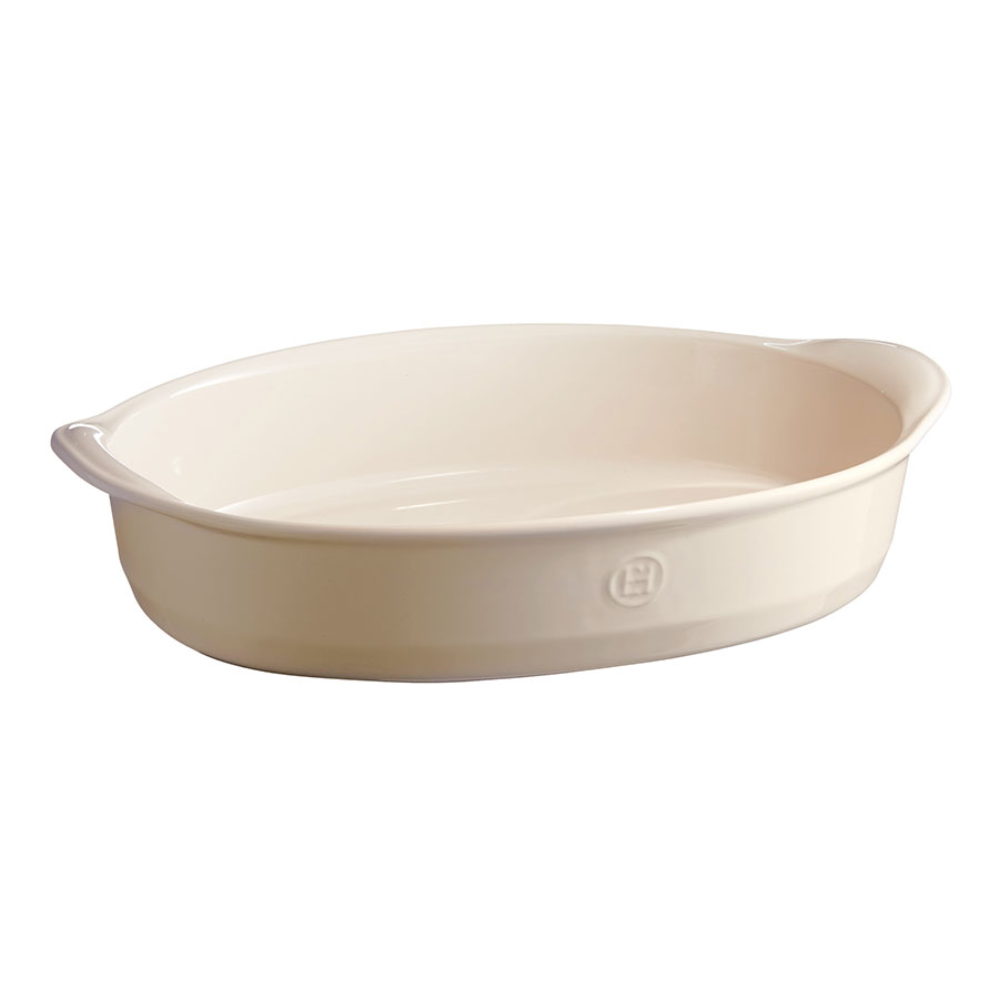 EMILE HENRY CERAMIC CREAM OVAL BAKING DISH 41 X 26CM PK 2