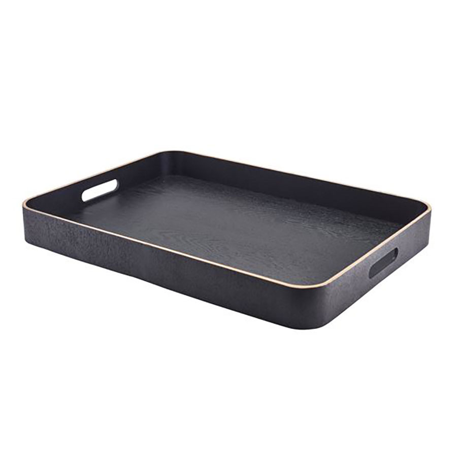 GENWARE BLACK WOOD VENEER BUTLERS TRAY 55X40CM PK 1