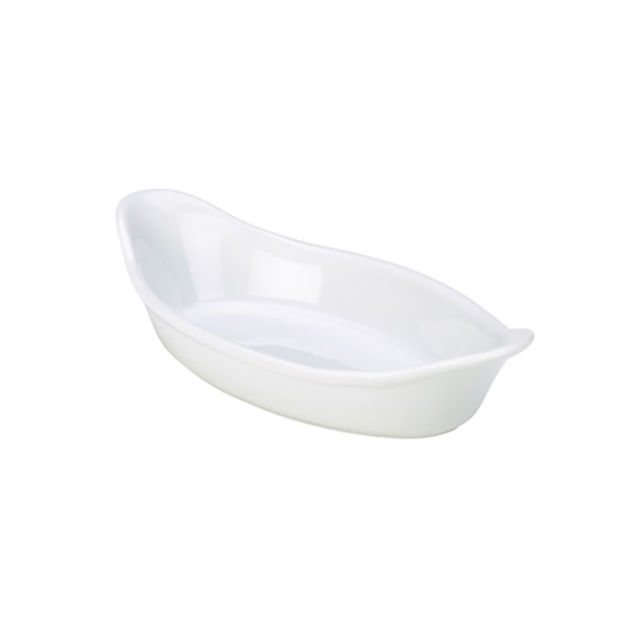 GENWARE OVAL EARED WHITE DISH 22 X 12 X 4.5CM PK 4
